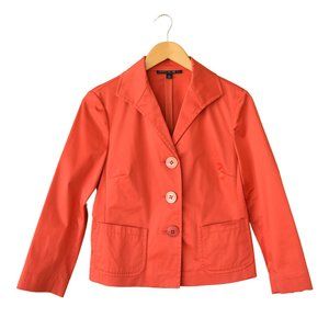 LAFAYETTE 148 Orange Blazer Jacket Cotton Sateen